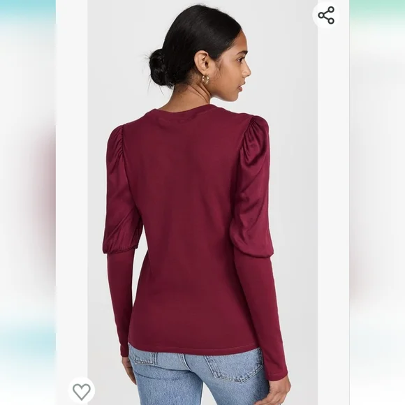 Splendid Oslo Puff Sleeve Tee In Mulberry